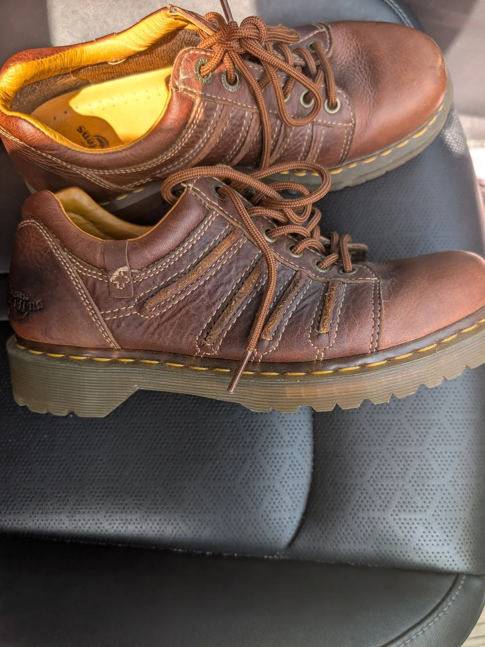 Dr. Martens Women's Vintage Y2K Brown Leather Lace-Up Casual Shoes